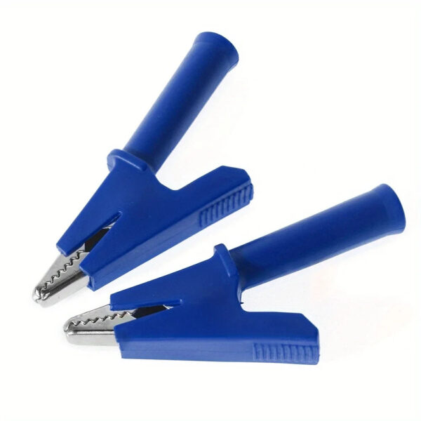 Pinza Cocodrilo Aislada para Conector Banana de 4 mm Azul
