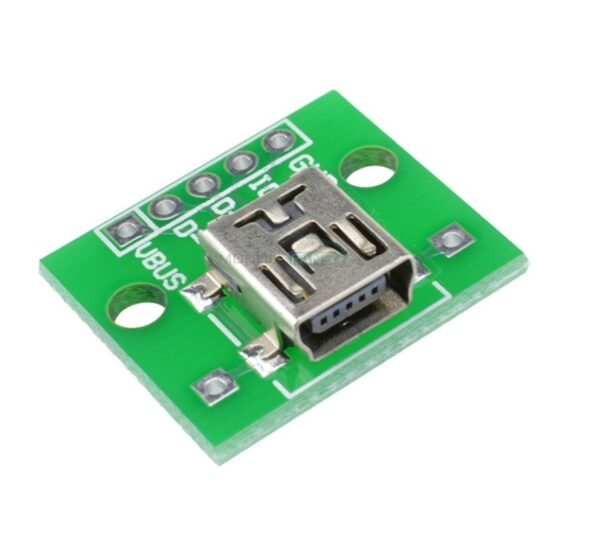 Módulo Adaptador Mini USB Hembra a DIP 5 Pines 2.54 mm