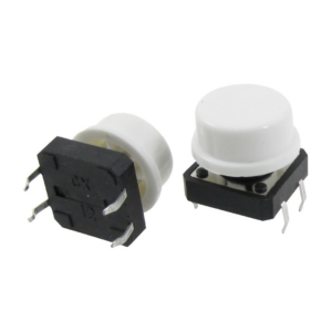 Pulsador Táctil B3F 12x12mm con Capuchón Blanco para Arduino