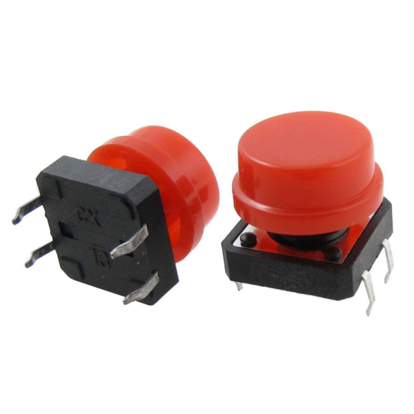 Pulsador Táctil B3F 12x12mm Rojo