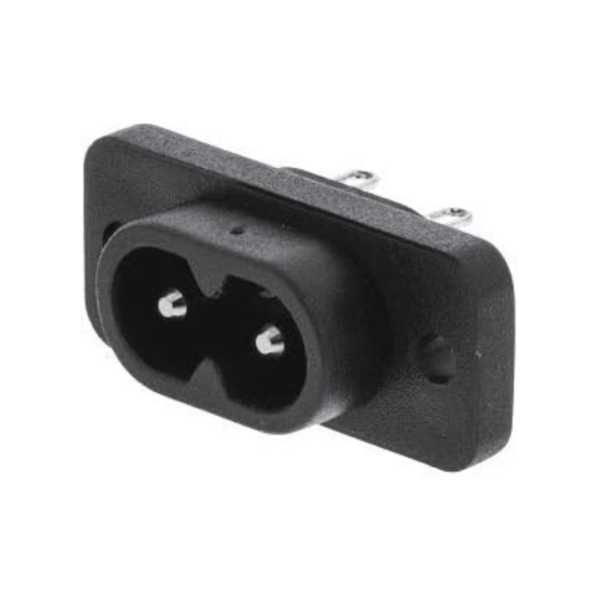 Pack 2x Conector de Alimentación AC IEC C8 Macho para Chasis 2.5A 250V