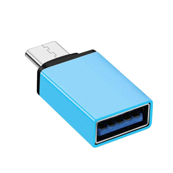 Adaptador OTG USB-C Macho a USB 3.0 Hembra Azul