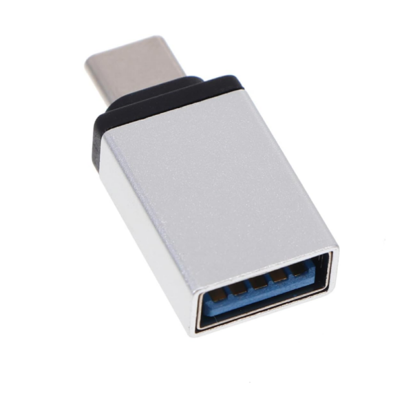 Adaptador OTG USB-C Macho a USB 3.0 Hembra Plata