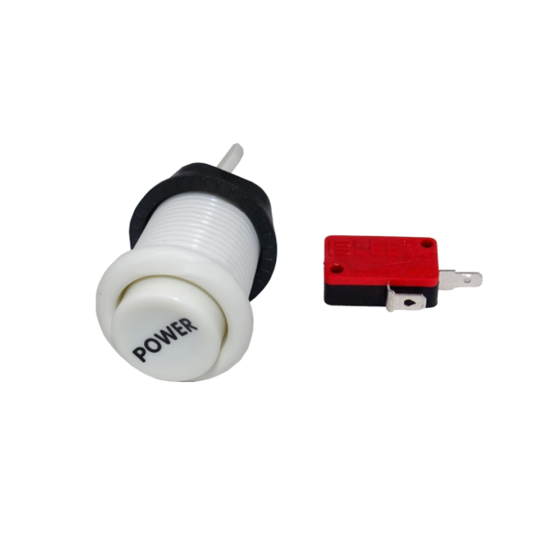 Botón Arcade Cóncavo 33 mm Blanco POWER