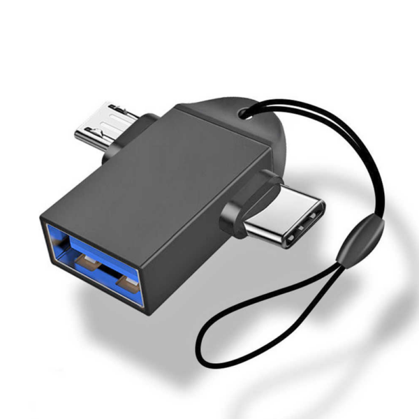 Adaptador OTG 2 en 1 USB 3.0: USB-C y Micro USB para Android