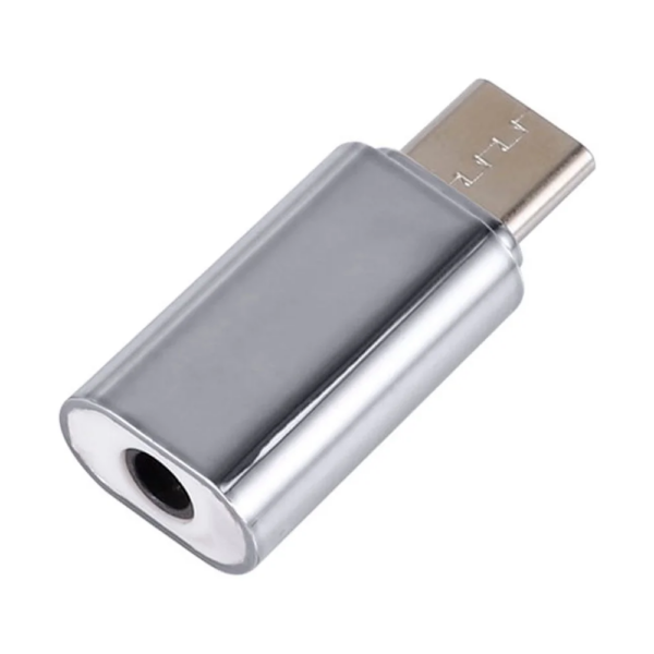 Adaptador de Audio USB-C a Jack  hembra 3.5 mm Plata