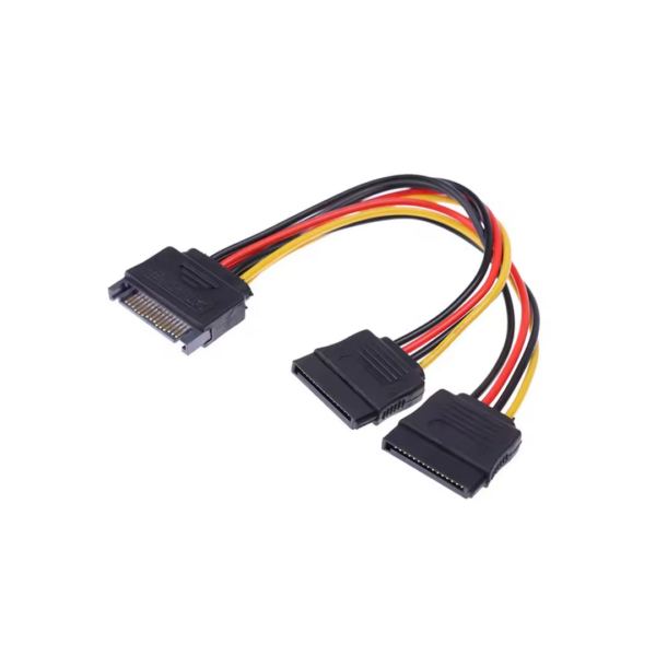 Cable Adaptador Divisor de Alimentación SATA 15 pin Macho a 2x Hembra 20 cm