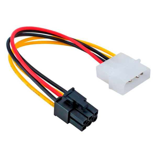 CABLE ALIMENTACIÓN TARJETA GRAFICA PCI EXPRESS 6 PINES HEMBRA A 1X MOLEX LP4