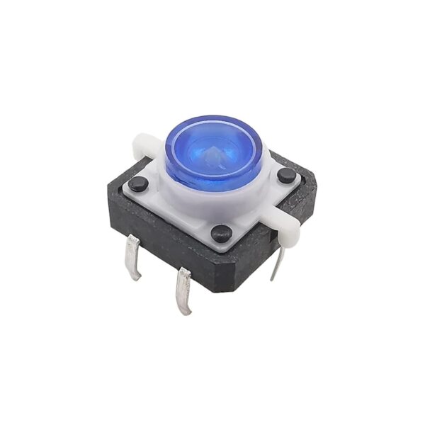 Pulsador Táctil Momentáneo NO 12x12x7mm con LED Azul