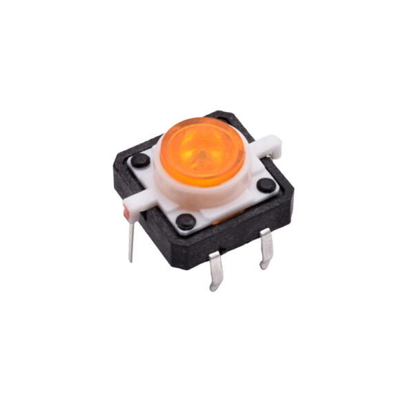 Pulsador Táctil Momentáneo NO 12x12x7mm con LED Naranja