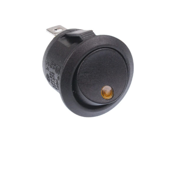 Interruptor Basculante Redondo 20mm 12V 20A SPST con LED Naranja