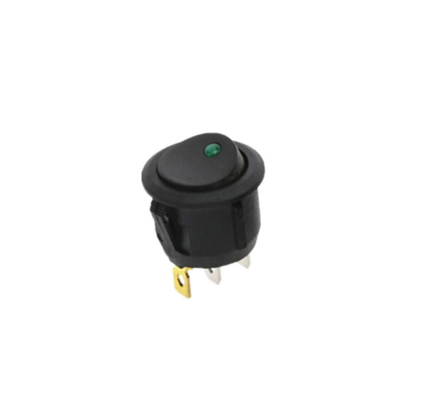 Interruptor Basculante Redondo 20mm 12V 20A SPST con LED Verde