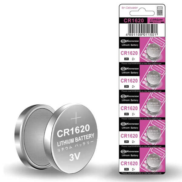 5x Pila boton bateria Litio CR1620 3V DL1620 ER1620 GPR1620 Koonenda