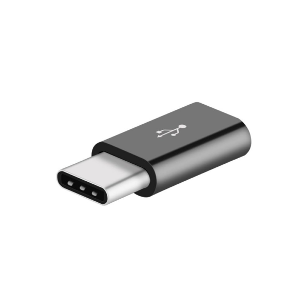 Adaptador Micro USB Hembra a USB-C Macho OTG Negro
