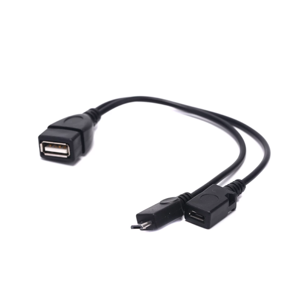 Adaptador Cable OTG Micro USB 2 en 1 con Alimentación Externa