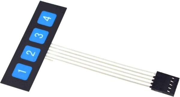Teclado de Membrana Adhesivo 1x4 Teclas para Arduino