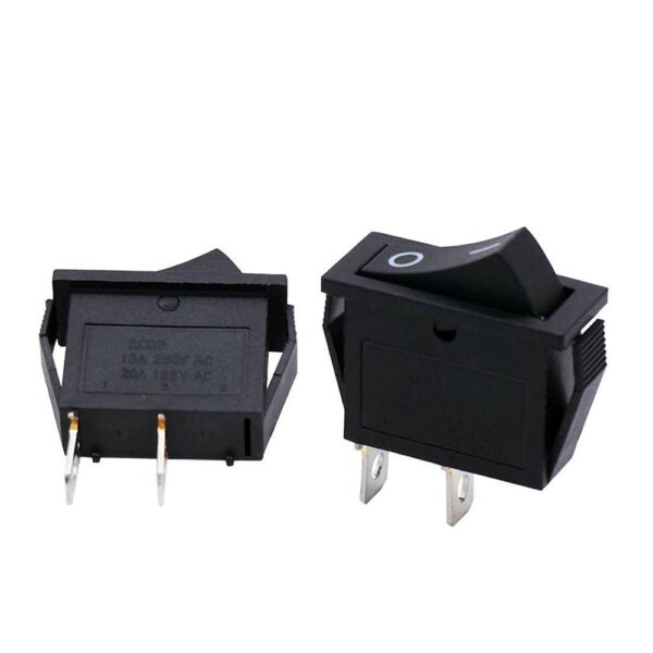 Interruptor Basculante KCD3 SPST 2 Pines (ON/OFF) 15A/250V Negro