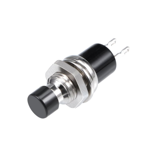 Pulsador Momentáneo 7mm SPST-NO para Panel Negro