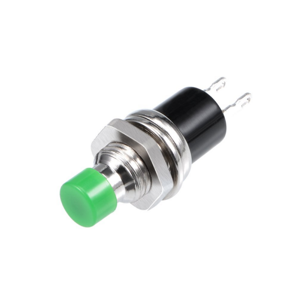 Pulsador Momentáneo 7mm SPST-NO para Panel Verde