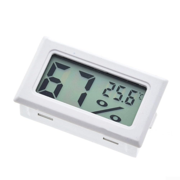 Termohigrómetro Digital LCD Medidor de Temperatura y Humedad - Blanco