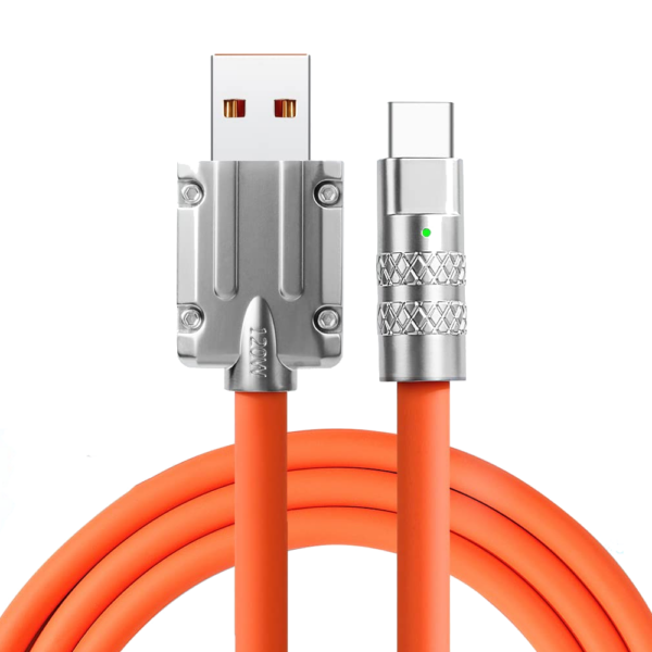 Cable de carga USB-C de Silicona Líquida 120 W 6A con LED