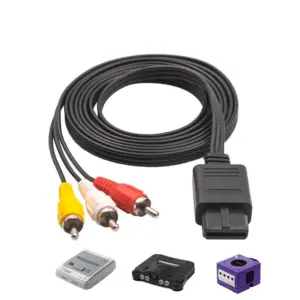 Cable AV Audio Vídeo RCA para Nintendo SNES, N64 y GameCube (1.8m)