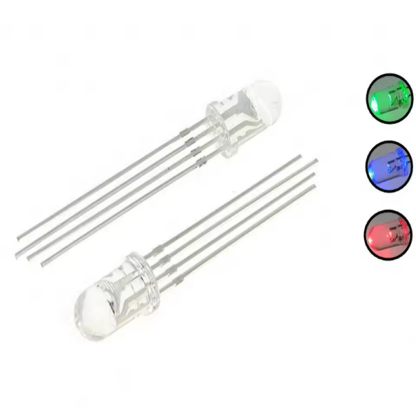 Diodo LED RGB 5 mm Cátodo Común | 4 Pines Tricolor