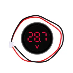 Voltimetro digital redondo CC DC4-100V dos cables pantalla digital LED Rojo