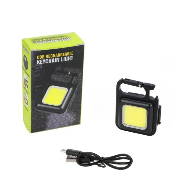 Mini Linterna LED COB Llavero Recargable USB-C Luz de Trabajo y Emergencia