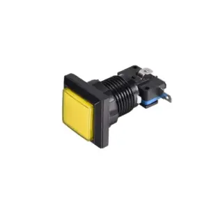 Pulsador Cuadrado Arcade Iluminado LED Amarillo con Microinterruptor DIY