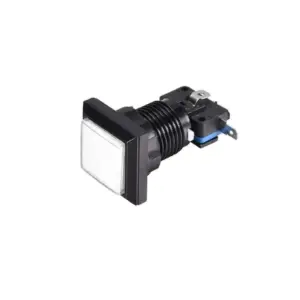 Pulsador Cuadrado Arcade Iluminado LED Blanco con Microinterruptor DIY