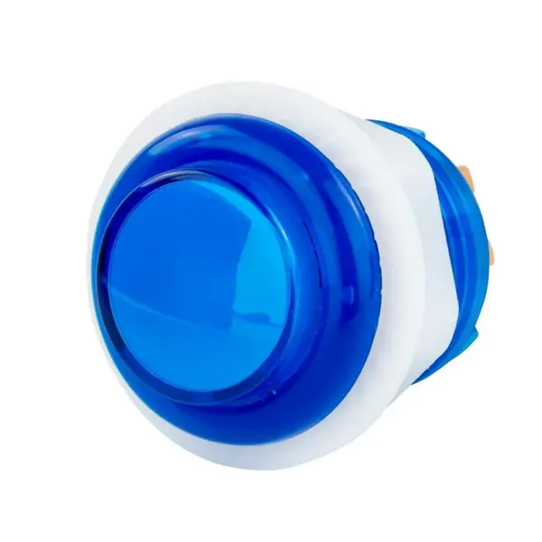 Pulsador Arcade LED Azul 28mm Iluminado Botón Recreativa Bartop 24mm