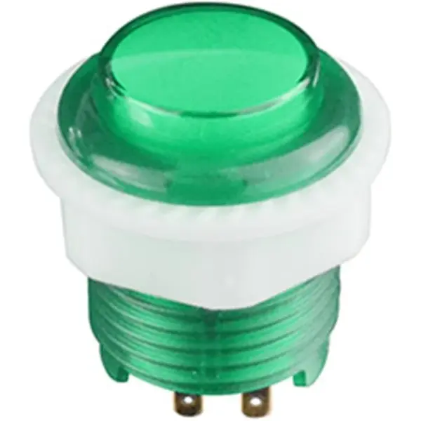 Pulsador Arcade LED Verde 28mm Iluminado Botón Recreativa Bartop 24mm